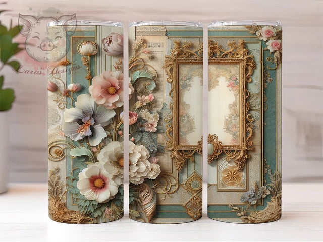 Vintage Watercolor Floral Tumbler, Watercolor Flower Tumbler, Floral Sublimation Design, Floral Drinkware, Vintage Flower Wrap, Boho Floral Tumbler, Watercolor Flowers Cup Sublimation Lara' s Designs 