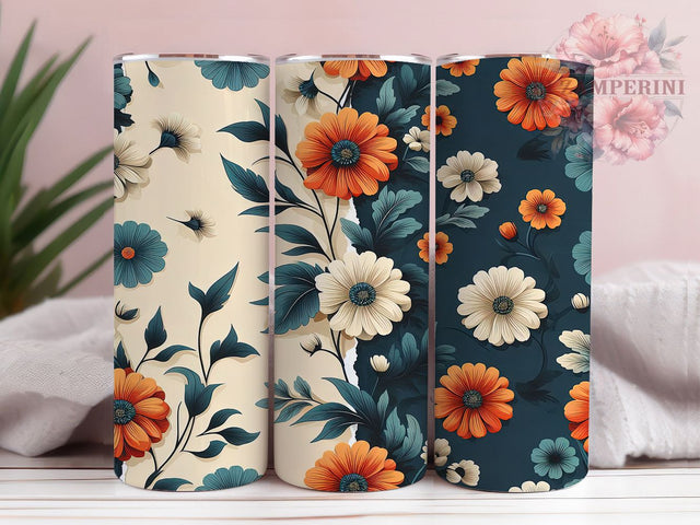 Vintage Watercolor Floral Tumbler Wrap, Seamless Flower Tumbler, 20oz Sublimation Wrap, Watercolor Floral Tumbler, Botanical Tumbler Design, Aesthetic Flower Tumbler Sublimation Li Zamperini 