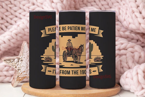 Vintage Western 20oz Tumbler Wrap Sublimation DesignSVG 