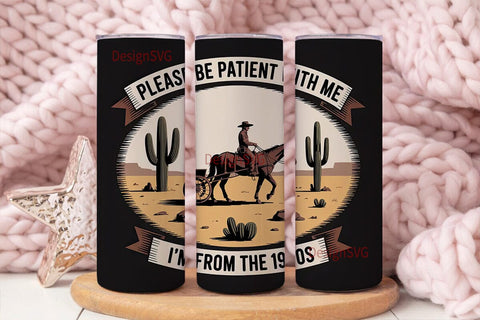 Vintage Western 20oz Tumbler Wrap Sublimation DesignSVG 
