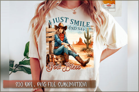 Vintage Western Cowgirl PNG Bundle Sublimation Shetara Begum 