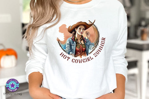 Vintage Western Cowgirl PNG, Hot Cowgirl Summer SVG FiveStarCrafting 