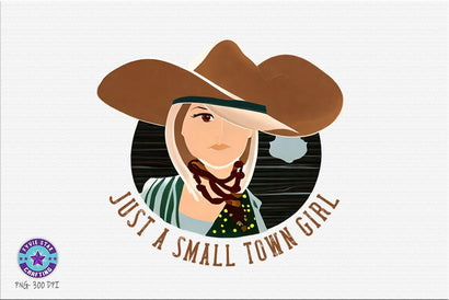 Vintage Western Cowgirl PNG, Just a small town girl SVG FiveStarCrafting 
