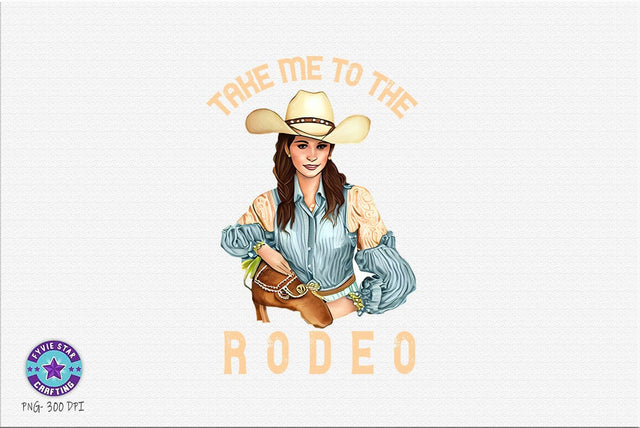 Vintage Western Cowgirl PNG, Take me to the rodeo SVG FiveStarCrafting 