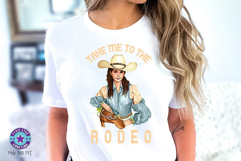Vintage Western Cowgirl PNG, Take me to the rodeo SVG FiveStarCrafting 