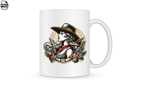 Vintage Western Floral Cowgirl PNG Printable File Sublimation Creativedesigntee 