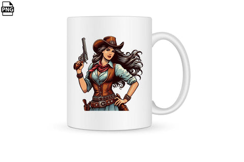 Vintage Western Floral Cowgirl PNG Printable File Sublimation Creativedesigntee 