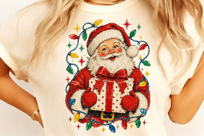 Vintage Winking Santa Christmas Gift PNG Sublimation SVGista 