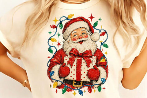 Vintage Winking Santa Christmas Gift PNG Sublimation SVGista 