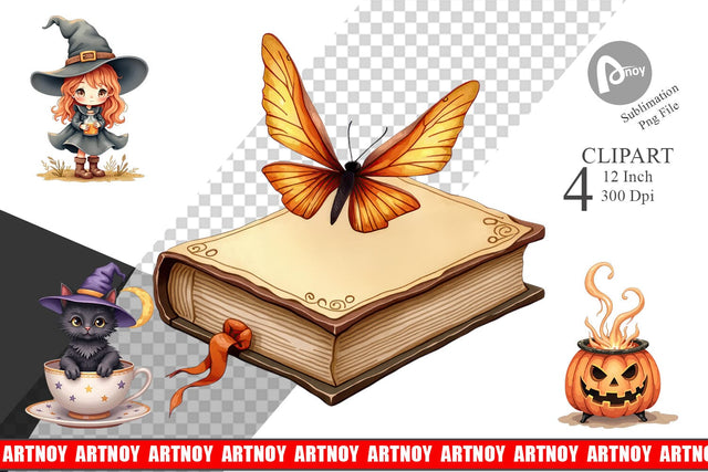 Vintage Witchy Vibes Clipart Sublimation artnoy 