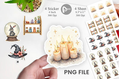 Vintage Witchy Vibes Sticker Sublimation artnoy 