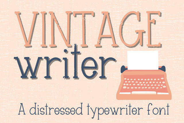 Vintage Writer, Cute Handwritten Font for Cricut, Distressed Typewriter Handwriting Font Designing Digitals 