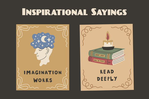 Vintage Writer Quote Posters Digital Pattern Rin Green 