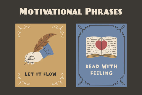 Vintage Writer Quote Posters Digital Pattern Rin Green 