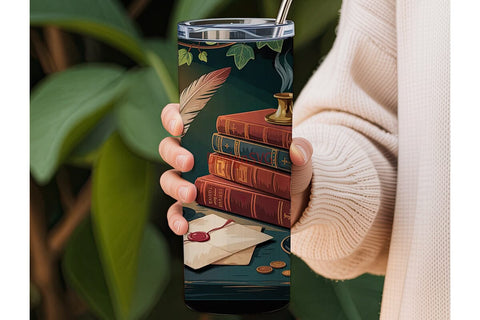 Vintage Writer's Nook 20oz Tumbler Wrap Sublimation DesignSVG 