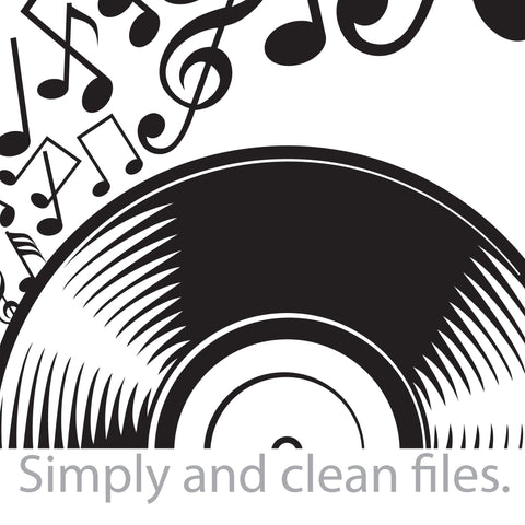 Vinyl disc (record) and music notes SVG TribaliumArtSF 