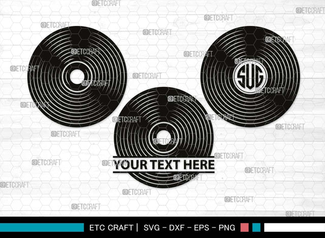 Vinyl Record Monogram, Vinyl Record Silhouette, Vinyl Record SVG, Record Album Svg, Record Svg, Record Player Svg, Turntable Svg, SB00542 SVG ETC Craft 