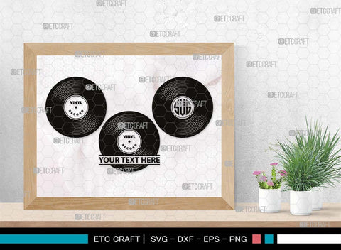 Vinyl Record Monogram, Vinyl Record Silhouette, Vinyl Record SVG, Record Album Svg, Record Svg, Record Player Svg, Turntable Svg, SB00542 SVG ETC Craft 