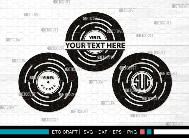 Vinyl Record Monogram, Vinyl Record Silhouette, Vinyl Record SVG, Record Album Svg, Record Svg, Record Player Svg, Turntable Svg, SB00542 SVG ETC Craft 