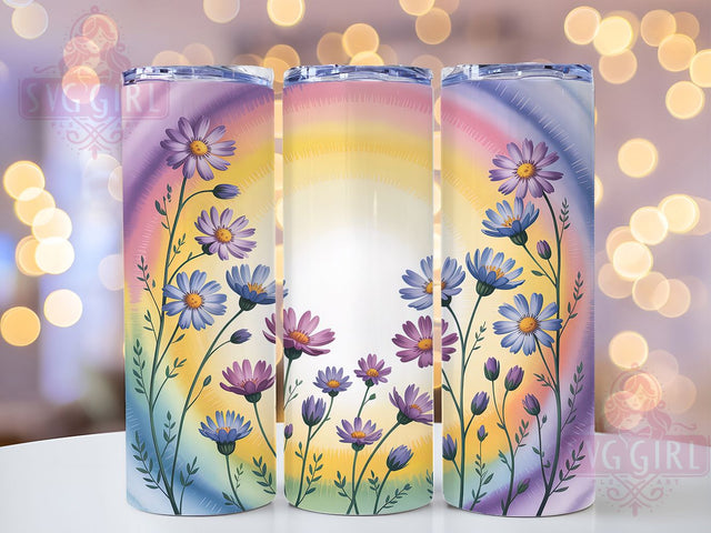 Violet Summer Floral Tumbler, Purple Floral Tumbler, 20Oz Sublimation, Summer Flower Printable, Violet Bloom Design, Botanical Floral Wrap, Elegant Purple Flowers Sublimation SvggirlplusArt 