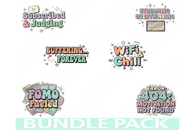 Viral Humor Png Bundle, Internet Aesthetic Quotes, Funny Relatable Sayings, Meme-Inspired Clipart, Social Media Humor Pngs, Digital Download SVG TiffsCraftyCreations 