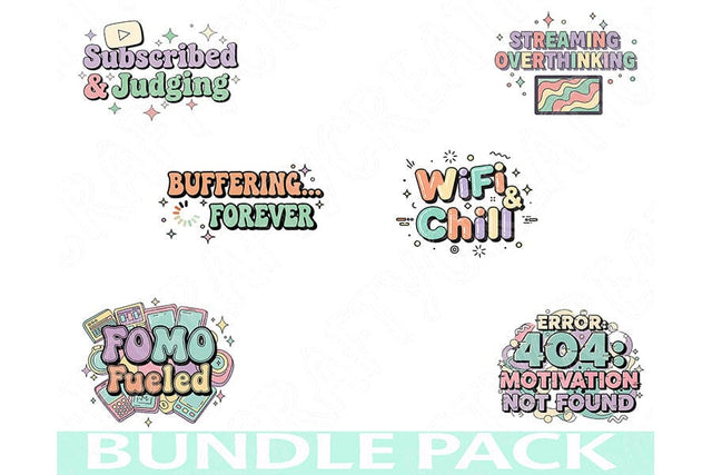Viral Humor Png Bundle, Internet Aesthetic Quotes, Funny Relatable Sayings, Meme-Inspired Clipart, Social Media Humor Pngs, Digital Download SVG TiffsCraftyCreations 