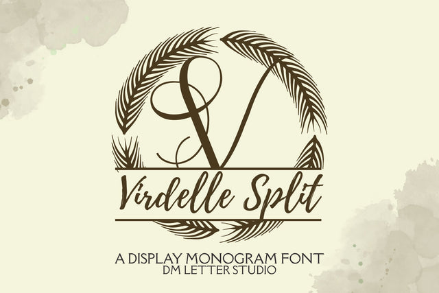 Virdelle Split Monogram Font Dm Letter Studio 