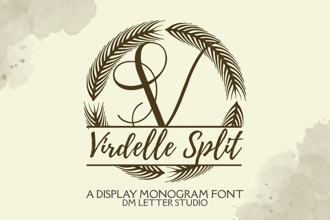 Virdelle Split Monogram Font Dm Letter Studio 