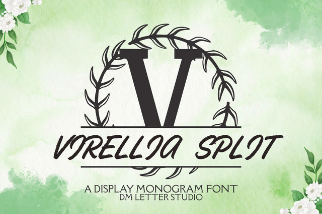 Virellia Split Monogram Font Dm Letter Studio 