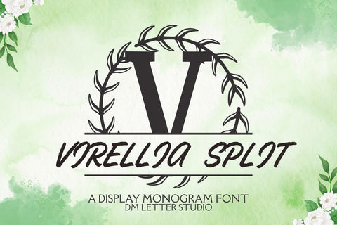 Virellia Split Monogram Font Dm Letter Studio 