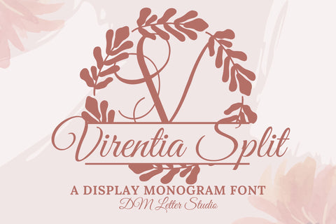 Virentia Split Monogram Font Dm Letter Studio 