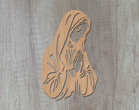 Virgin Mary Laser SVG Cut File, Virgin Mary Glowforge File, Virgin Mary DXF, Virgin Mary Wall Art SVG SVG HappyDesignStudio 