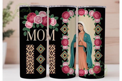 Virgin Mary Mom 20oz Tumbler Wrap Sublimation PixelChick 