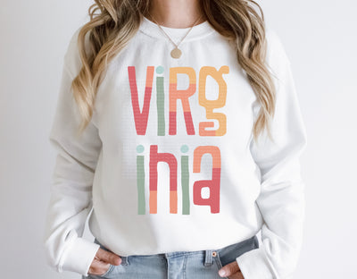 Virginia Retro Typography PNG | Vintage State Name Design | Sublimation Digital Download Sublimation Print Perfect Design Shop 