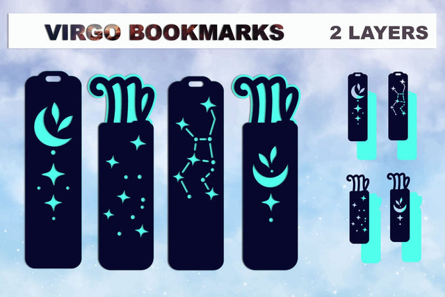 Virgo bookmarks svg, Zodiac sign Layered bookmarks svg SVG AnastasiyaArtDesign 