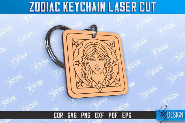 Virgo Keychain Laser Cut | Astrology Design | Zodiac Sign | CNC File SVG Fly Design 