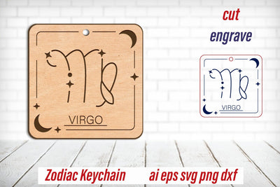 Virgo keychain svg, Zodiac sign, Astrology laser engraving SVG AnastasiyaArtDesign 