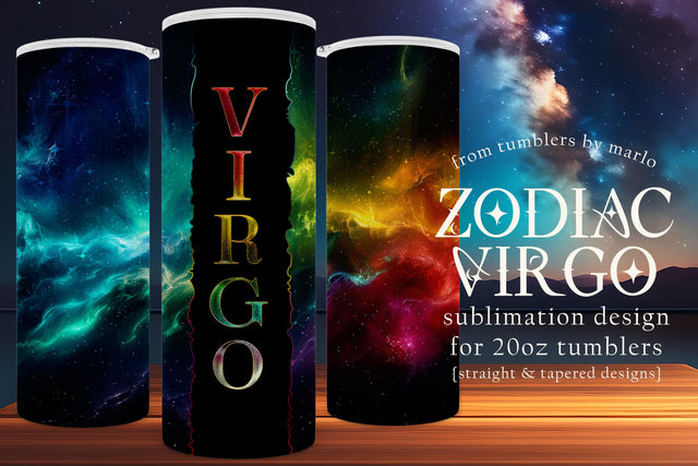 Virgo Tumbler, Zodiac Tumbler PNG, Sublimation Virgo, Astrology Tumbler Sublimation Designing with Marlo 