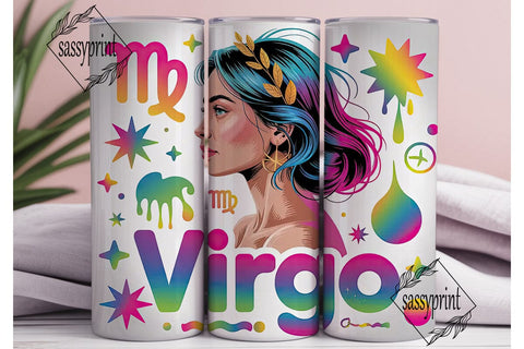 Virgo Zodiac 20oz Tumbler Wrap Sublimation sassyprint 
