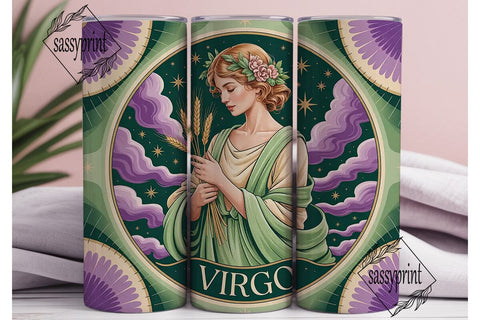 Virgo Zodiac 20oz Tumbler Wrap Sublimation sassyprint 