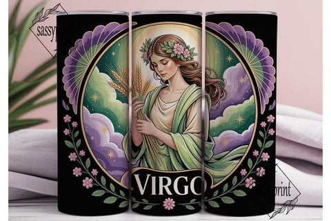 Virgo Zodiac 20oz Tumbler Wrap Sublimation sassyprint 