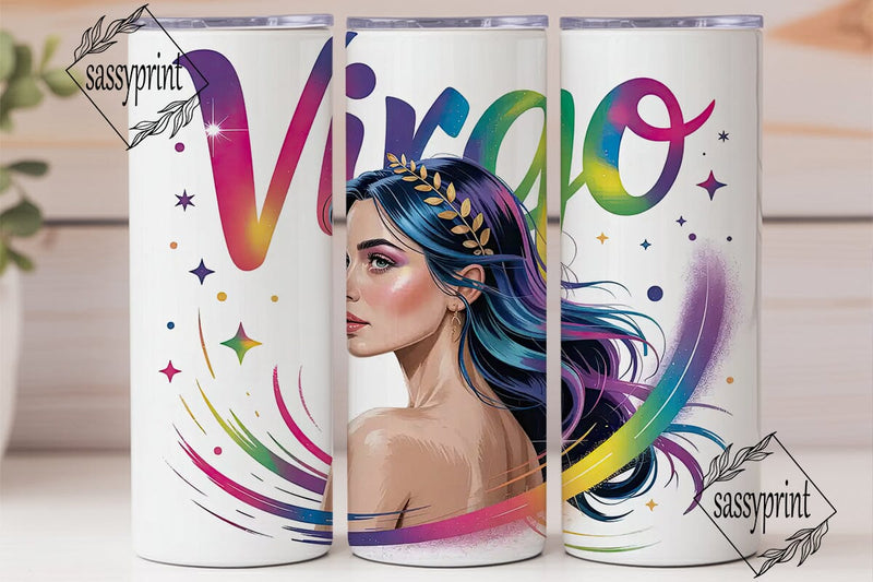 Virgo Zodiac 20oz Tumbler Wrap Sublimation sassyprint 