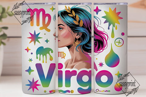 Virgo Zodiac 20oz Tumbler Wrap Sublimation sassyprint 