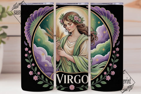 Virgo Zodiac 20oz Tumbler Wrap Sublimation sassyprint 