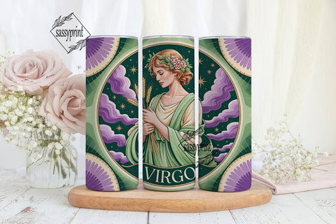 Virgo Zodiac 20oz Tumbler Wrap Sublimation sassyprint 