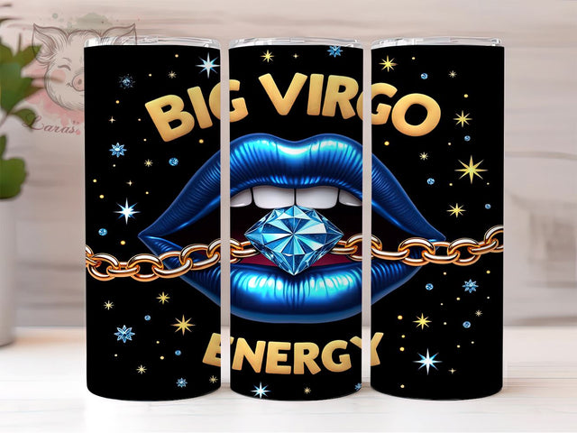 Virgo Zodiac Astrology Big Energy Tumbler, Astrology Drinkware, 20oz Sublimation, Big Virgo Energy Mug, Custom Zodiac Cup, Horoscope Gift, Personalized Virgo Tumbler Sublimation Lara' s Designs 