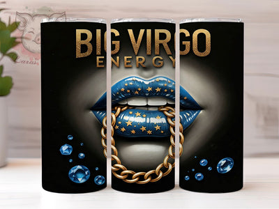 Virgo Zodiac Astrology Big Energy Tumbler, Astrology Drinkware, 20oz Sublimation, Big Virgo Energy Mug, Custom Zodiac Cup, Horoscope Gift, Personalized Virgo Tumbler Sublimation Lara' s Designs 