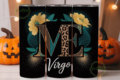 Virgo Zodiac Glitter 20oz Tumbler Wrap Sublimation PixelChick 