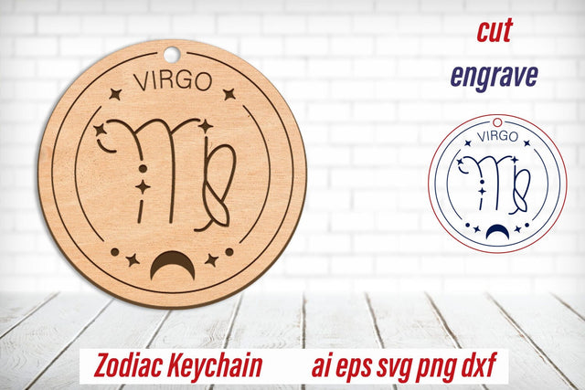 Virgo zodiac keychain laser engraving, Horoscope, Astrology sign SVG AnastasiyaArtDesign 