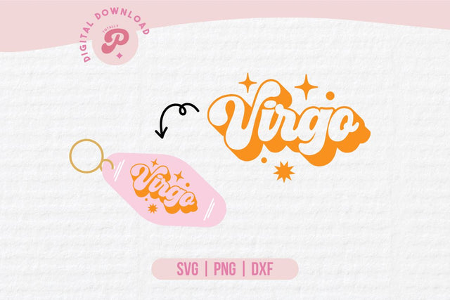 Virgo Zodiac Motel Keychain SVG SVG Totally Posie 